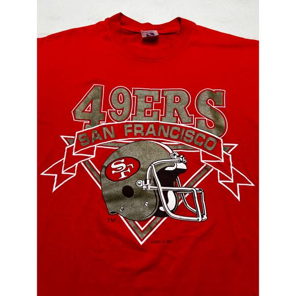 Vintage 80’s San Francisco 49ers Niners T-Shirt Sz XL Champions' NFL Red Logo 7 - Picture 2 of 10